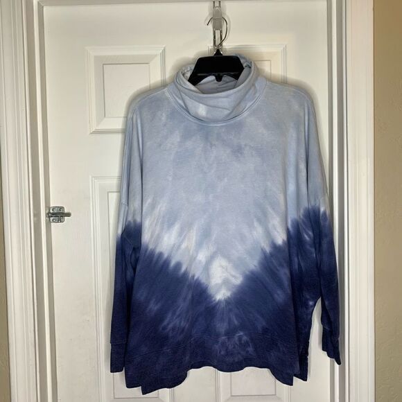 PINK Cowl Neck Tie-Dyed Sweatshirt Oversized - Picture 2 of 7